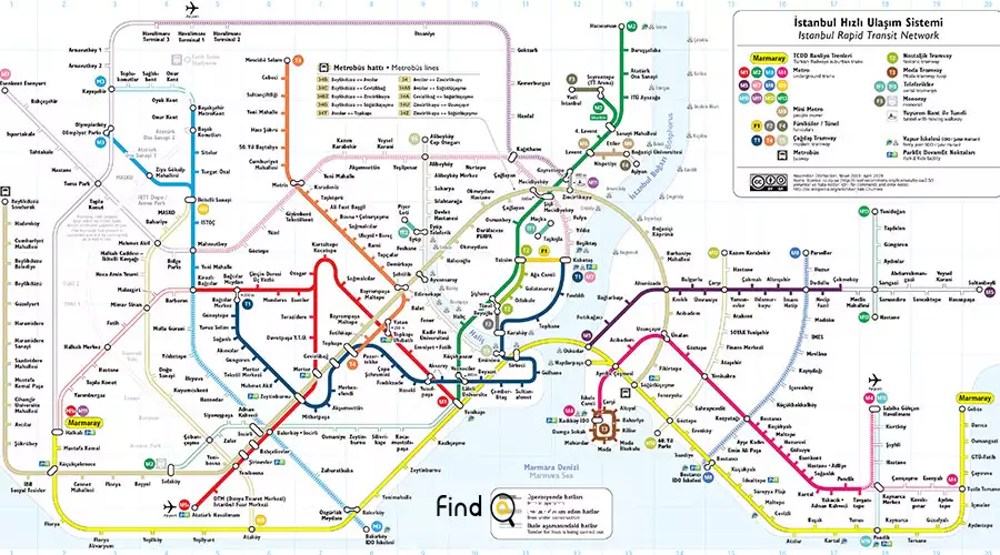 نقشه متروی استانبول