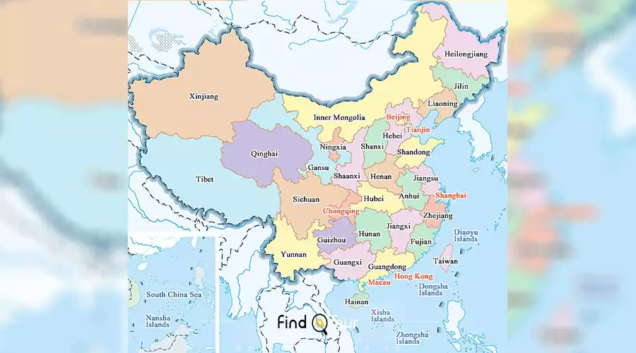 پکن در نقشه چین