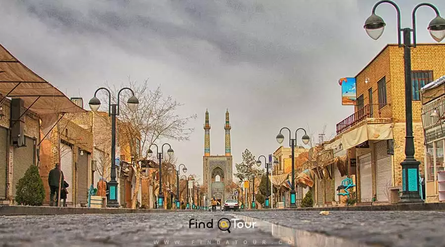 مسجد جامع یزد از کوچه مسجد جامع