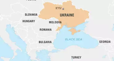 نقشه کشور اوکراین و همسایگان