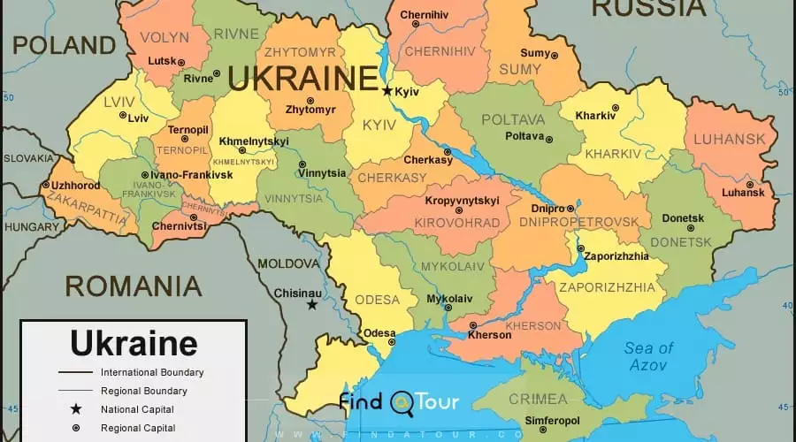 نقشه کیف، پایتخت اوکراین