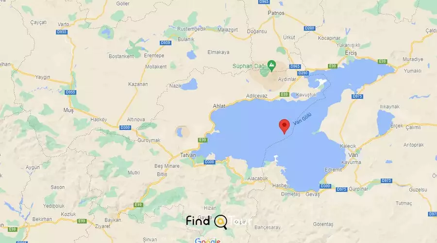 نقشه دریاچه وان ترکیه