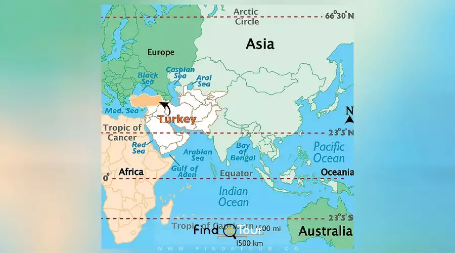 نقشه ترکیه در اوراسیا