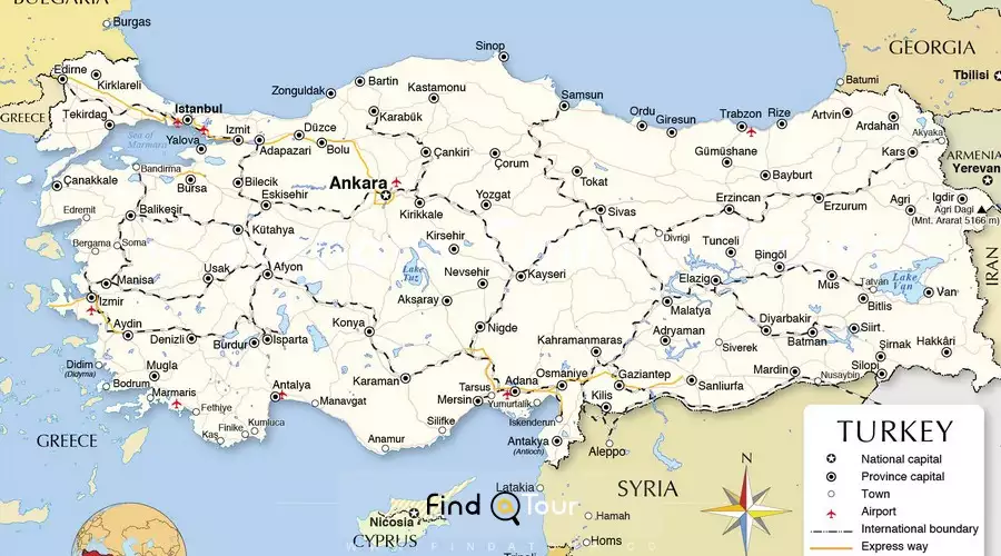 نقشه تقسیمات کشوری ترکیه