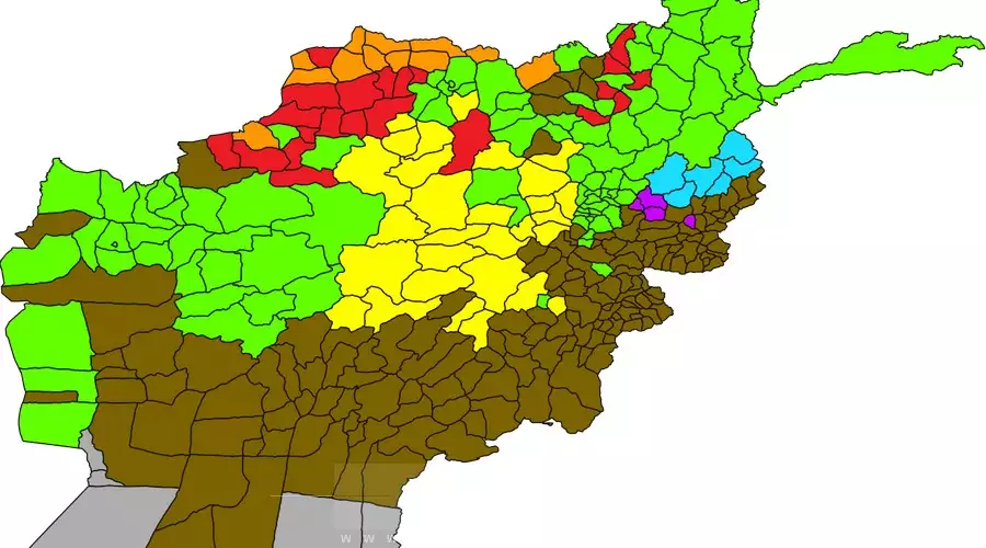 نقشه جمعیت افغانستان<