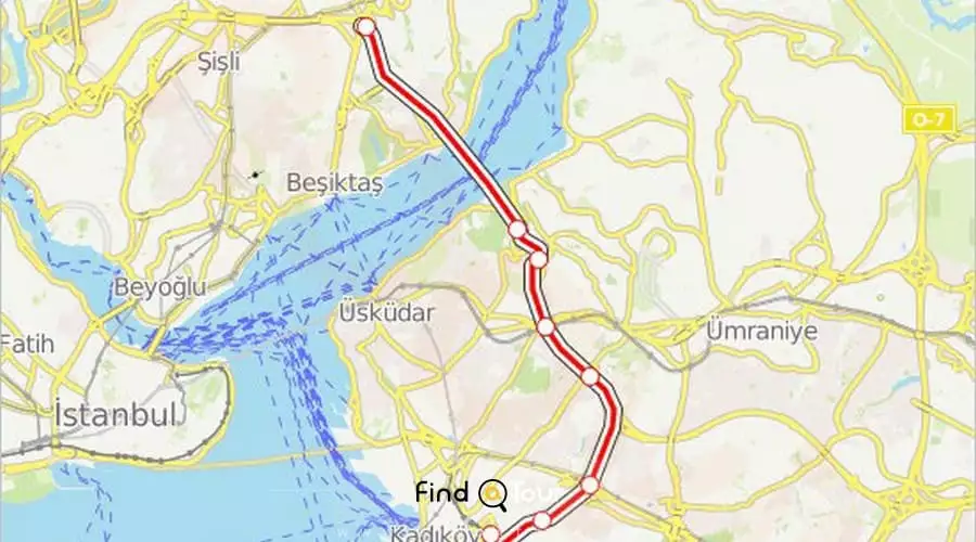 نقشه اتوبوس خط زینجیر لی کویو سیوتلوچشمه