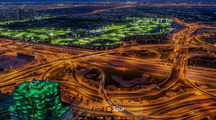 نمایی از بزرگراه های امارات متحده عربی