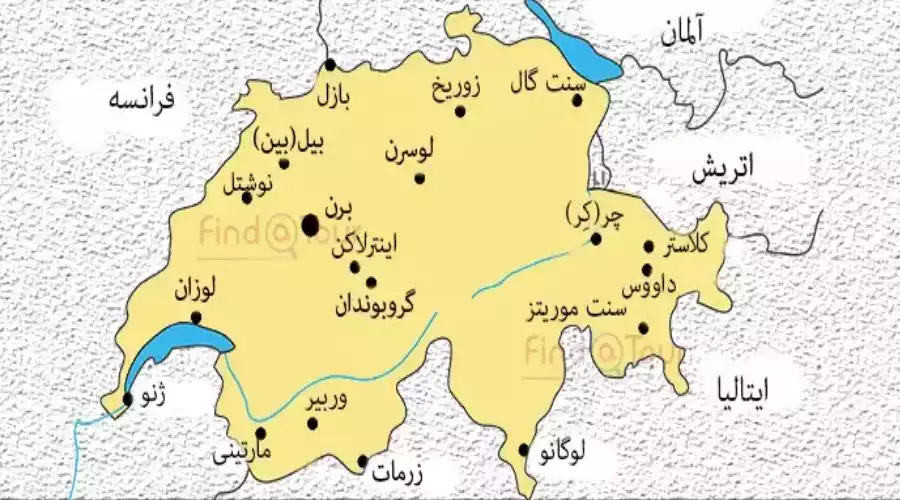 نقشه سوئیس به فارسی نقشه سوئیس به فارسی
