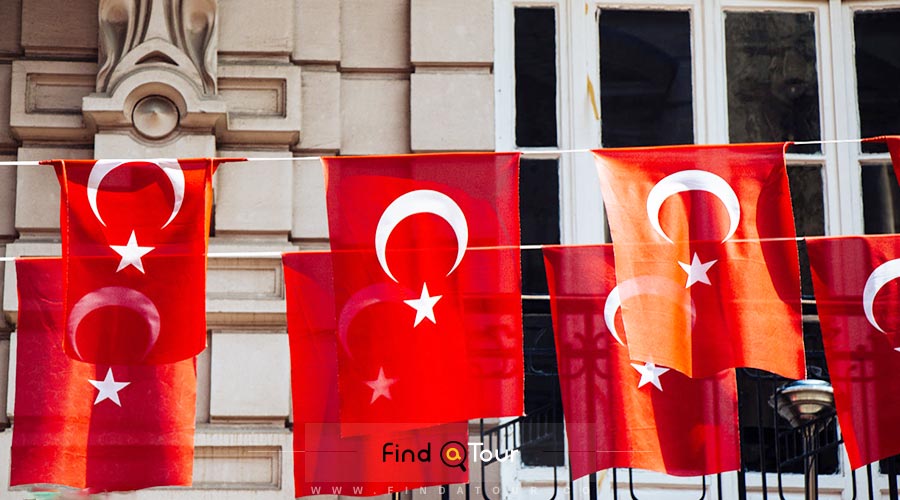 پرچم ترکیه در شهر انکارا