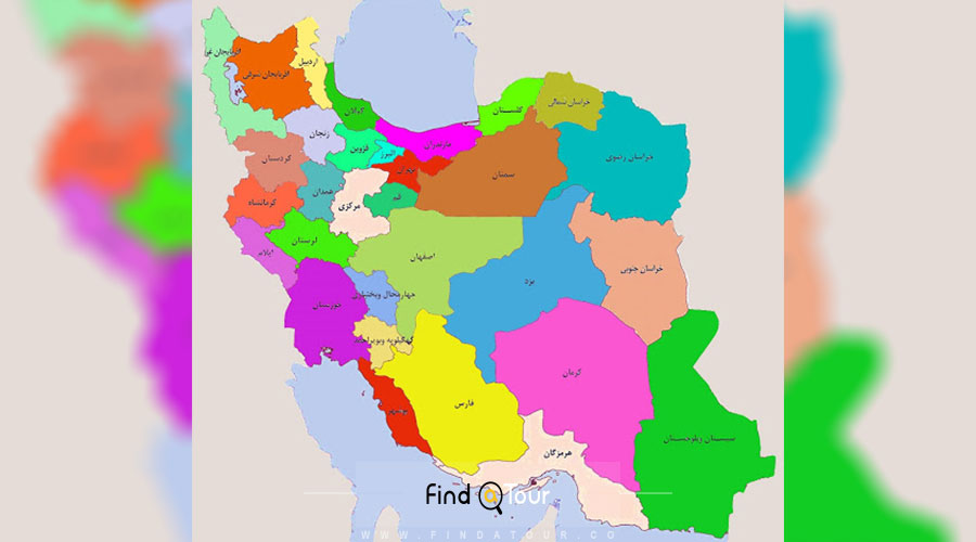 نقشه مراکز استان های ایران