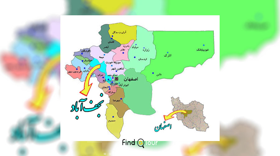 نقشه مناطق اصفهان