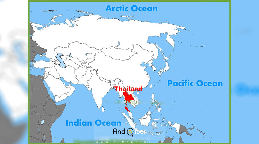 نقشه تایلند در آسیا
