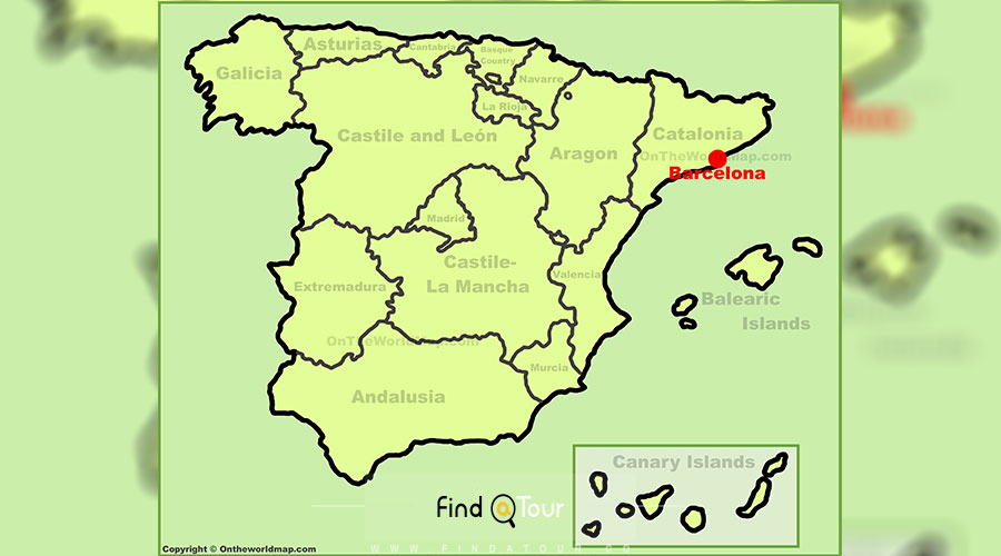نقشه شهر بارسلون اسپانیا