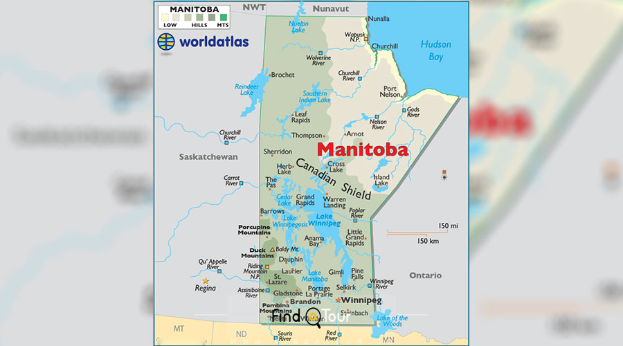 نقشه منیتوبا کانادا