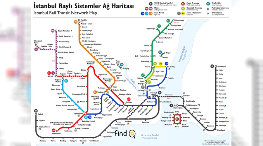 نقشه متروی استانبول