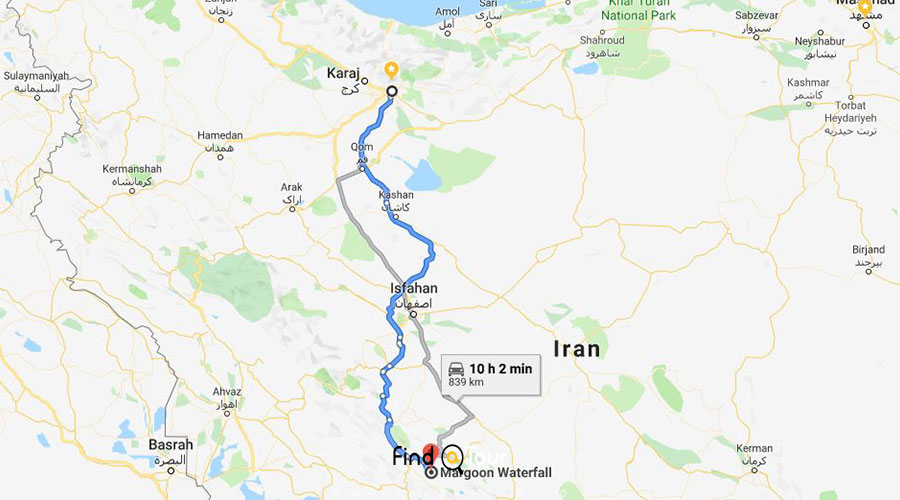 سفر از تهران به آبشار مارگون 