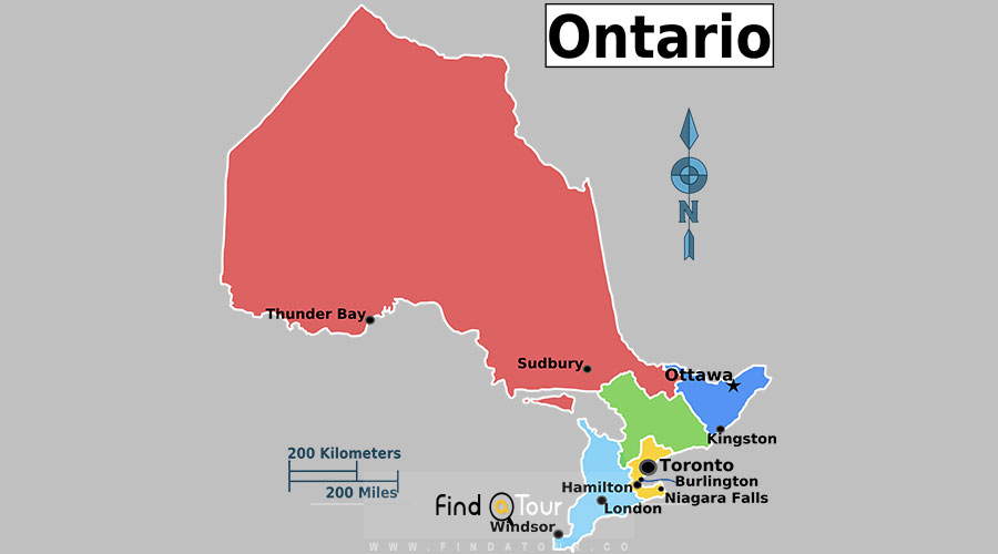 نقشه انتاریو کانادا