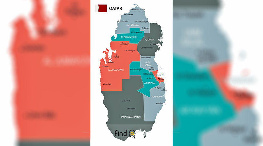 نقشه شهر و استان های قطر