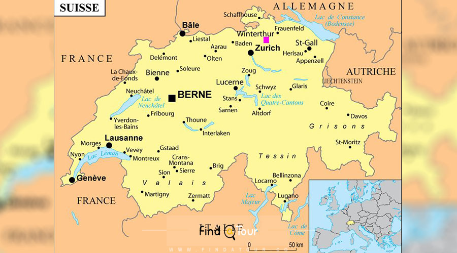 نقشه شهر برن در سوئیس