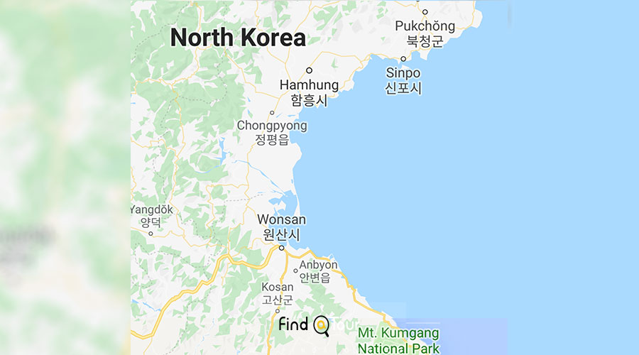 نقشه شهر هامهونگ کره شمالی