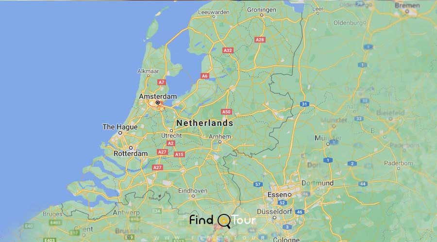 شهرهای هلند روی نقشه