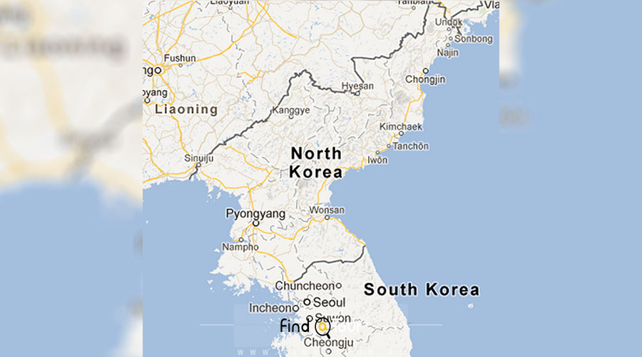 کره شمالی بر روی نقشه