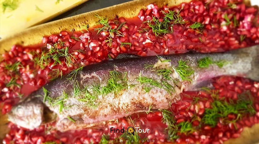 ماهی قزل آلا با سس انار | Trout with Pomegranate Sauce