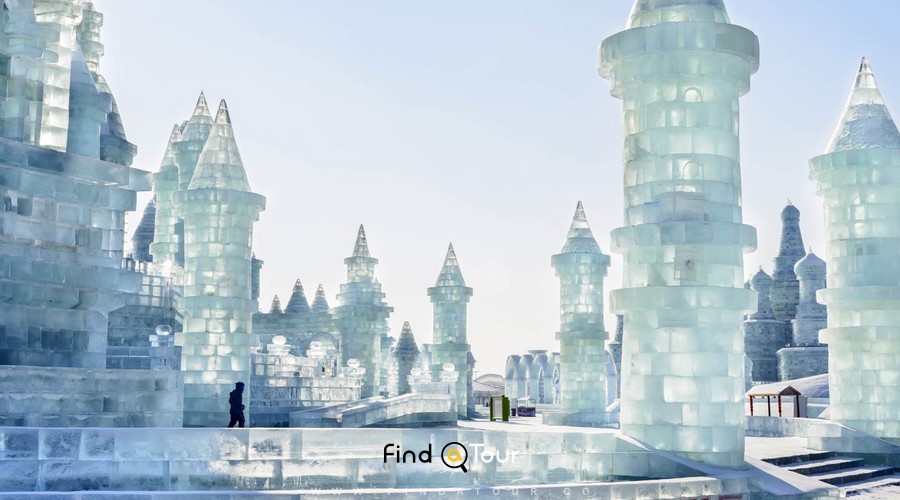عکس قلعه یخی در  جشنواره هاربین چین