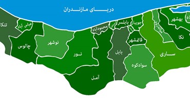 نقشه مازندران