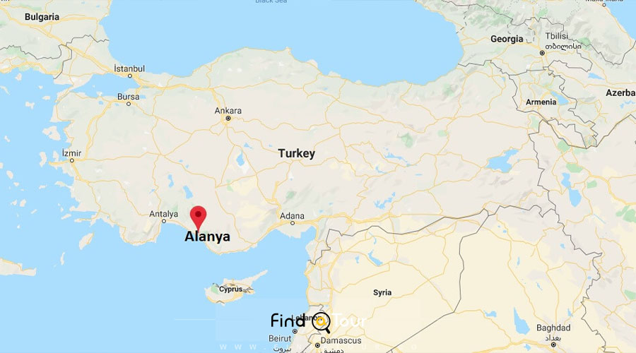 نقشه شهر آلانیا در ترکیه