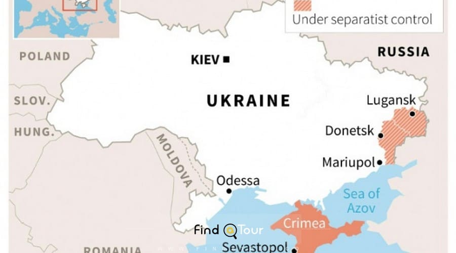 نقشه اوکراین و کریمه