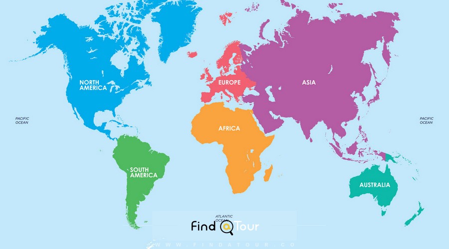 نقشه قاره های جهان 