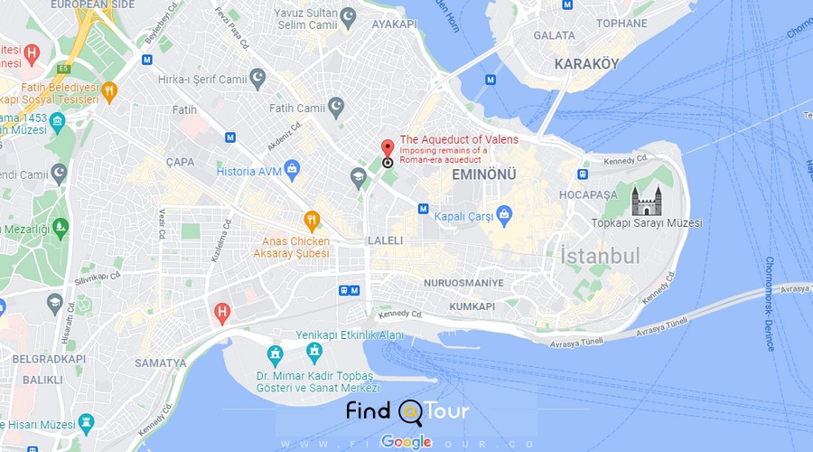  نقشه آبراهه والنس استانبول