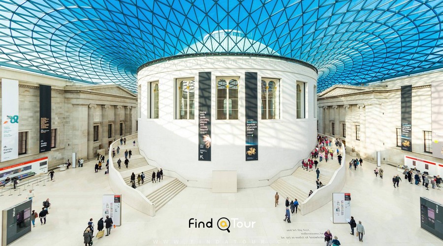 تصویر سقف گنبدی شکل موزه بریتانیا لندن