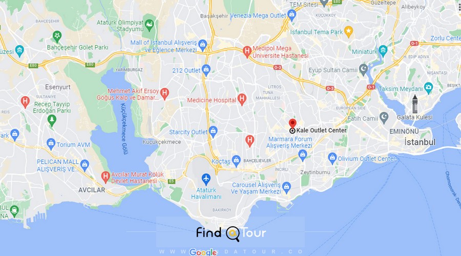 نقشه کاله اوتلت سنتر استانبول