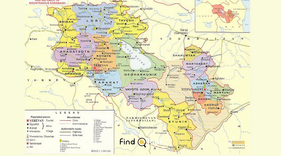 نقشه استان های ارمنستان