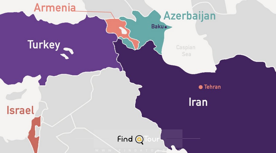 نقشه ارمنستان و همسایگان