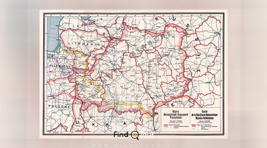 نقشه قدیمی کشور بلاروس