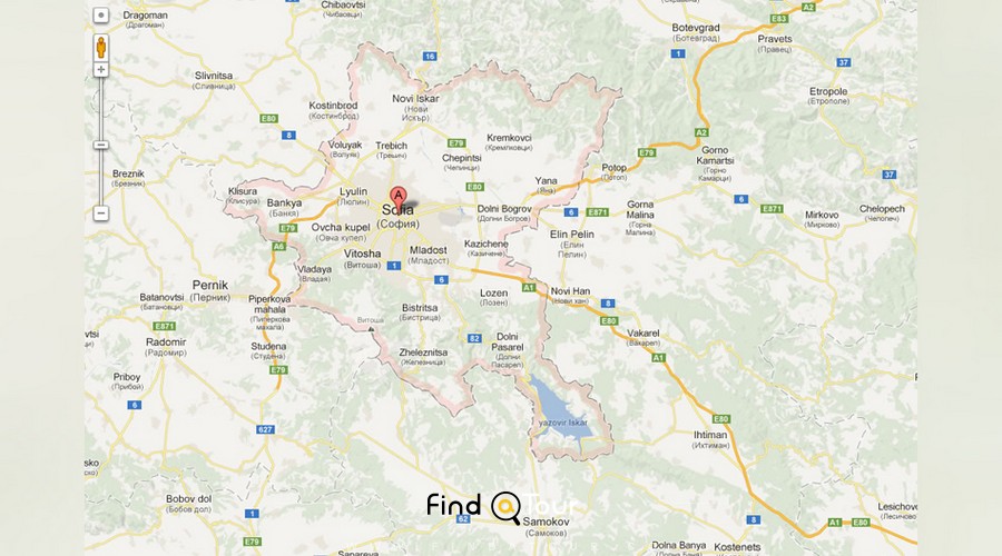 نقشه صوفیه | پایتخت کشور بلغارستان