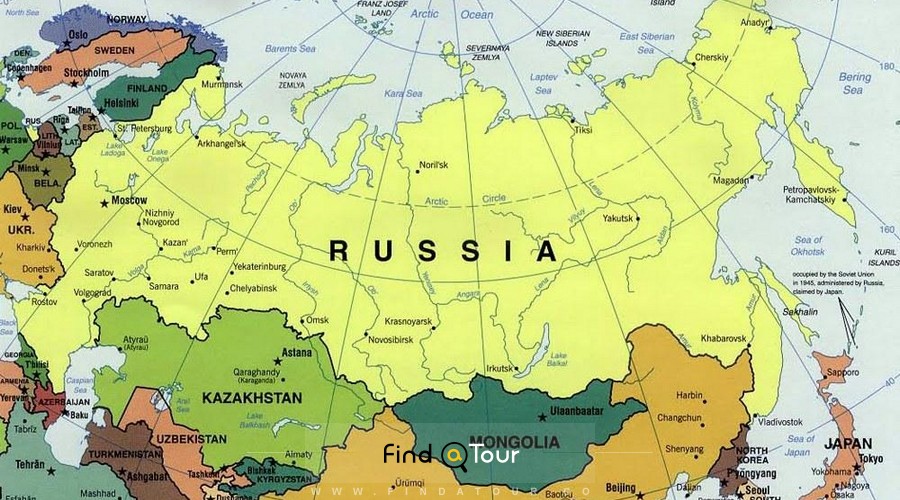نقشه روسیه و همسایگان