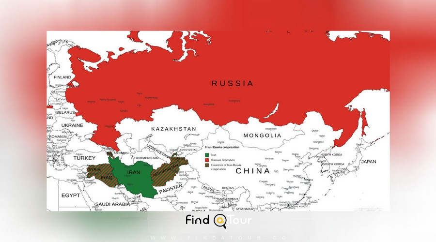 نقشه روسیه و ایران