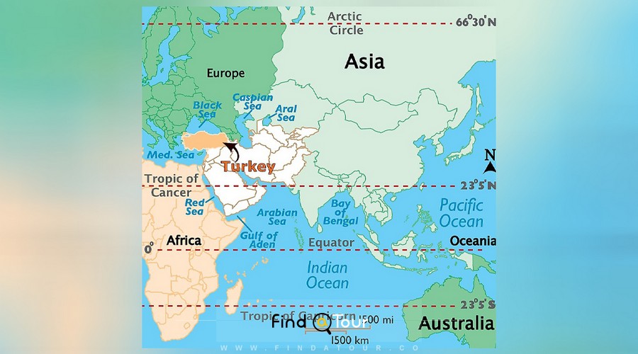 نقشه ترکیه در اوراسیا