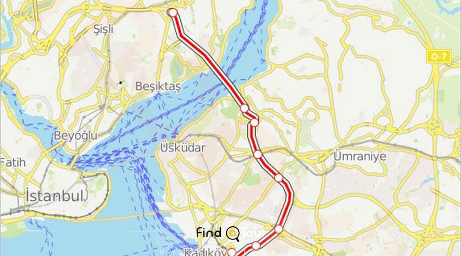نقشه اتوبوس خط زینجیر لی کویو سیوتلوچشمه