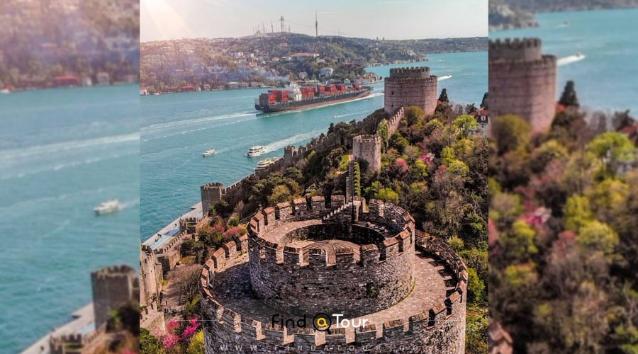 قلعه روملی حصار استانبول در ترکیه و تنگه بسفور