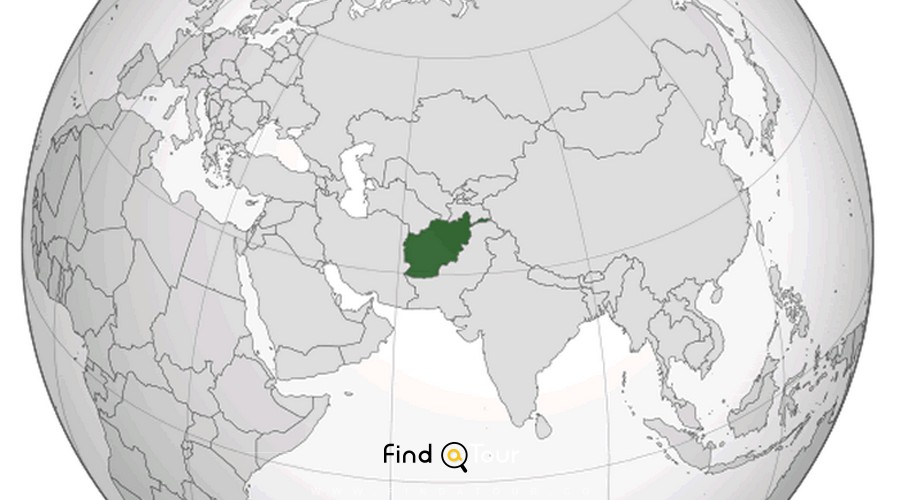 نقشه افغانستان در کره زمین