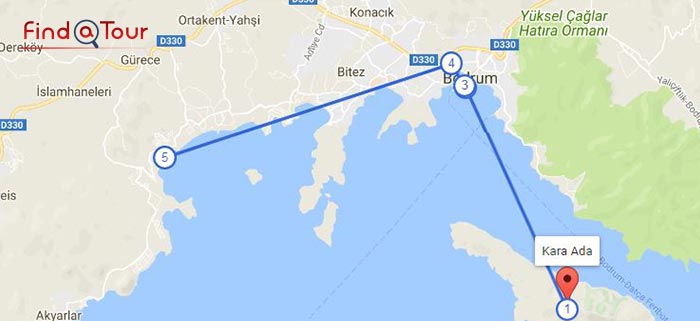 برنامه سفر پیشنهادی 1 روزه در تور بدروم ترکیه