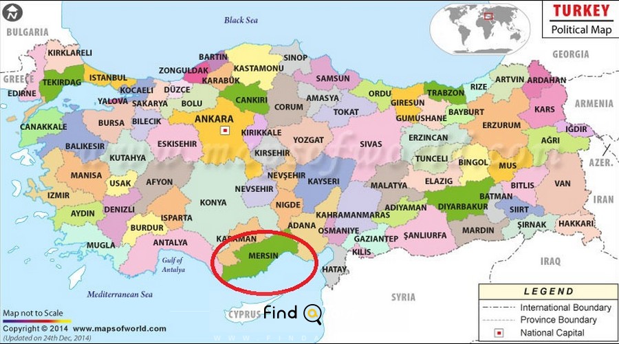 نقشه شهر مرسین ترکیه